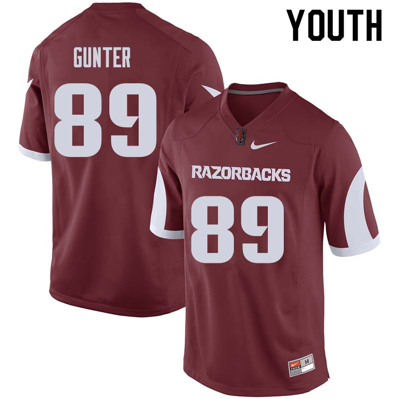 Youth #89 Grayson Gunter Arkansas Razorback College Football Jerseys Sale-Cardinal - Click Image to Close
